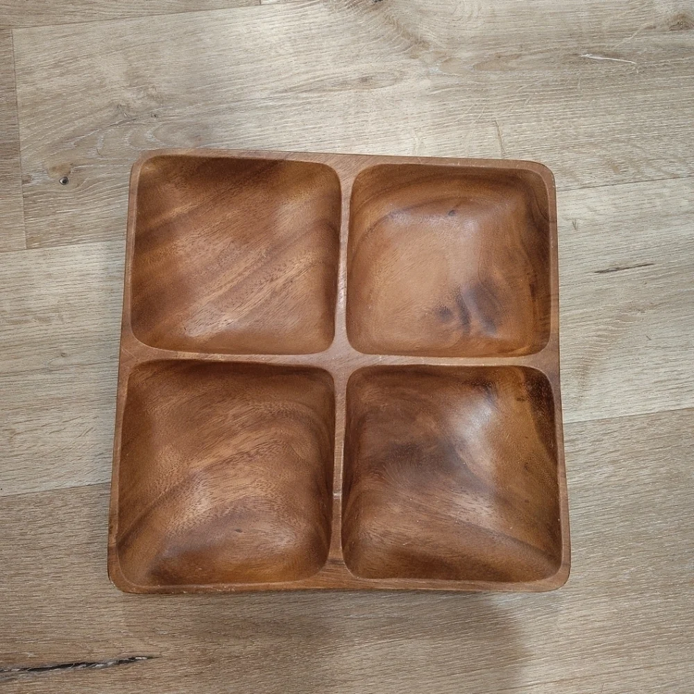 Wooden Quadruple Serving Tray
